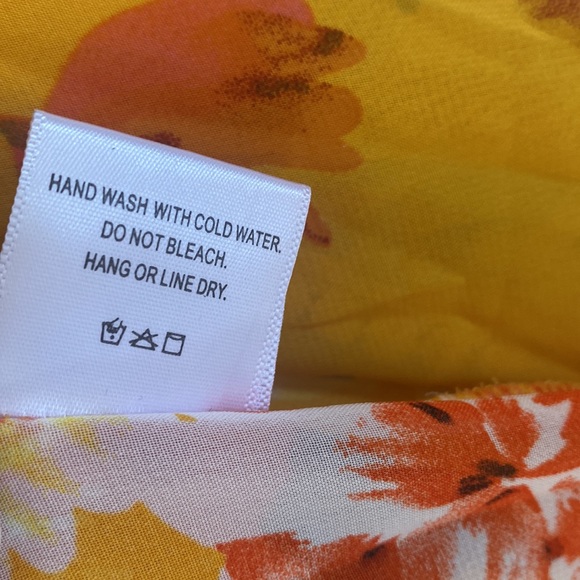 (B51) Emory Park Kimono Yellow Orange Floral Open Face Cardigan, Size Medium,NWT - Picture 6 of 8